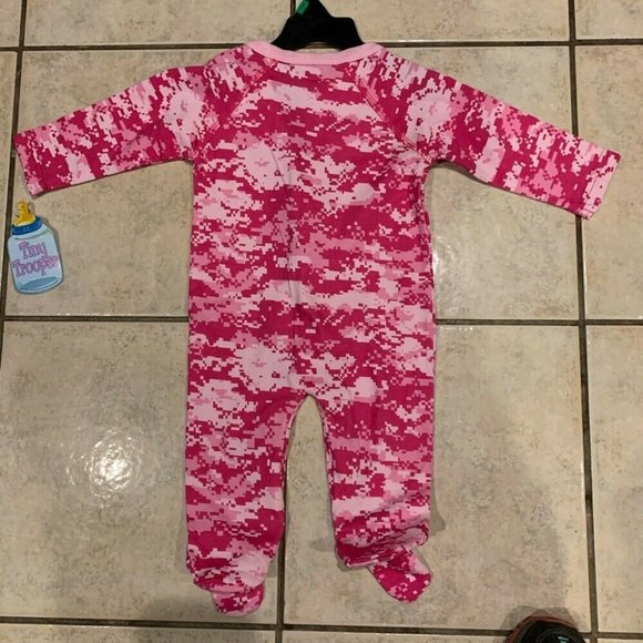 NEW Tiny Trooper Kids Girl Navy One Piece Pink Size M 3  6 Long Sleeve Close Toe - Picture 5 of 5